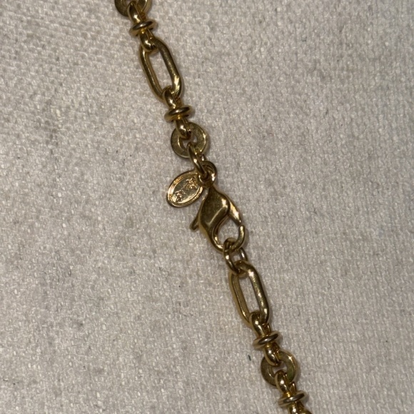 Vintage Monet Gold Tone 24" Fancy Link & Bead Chain Paperclip Necklace - Picture 3 of 7